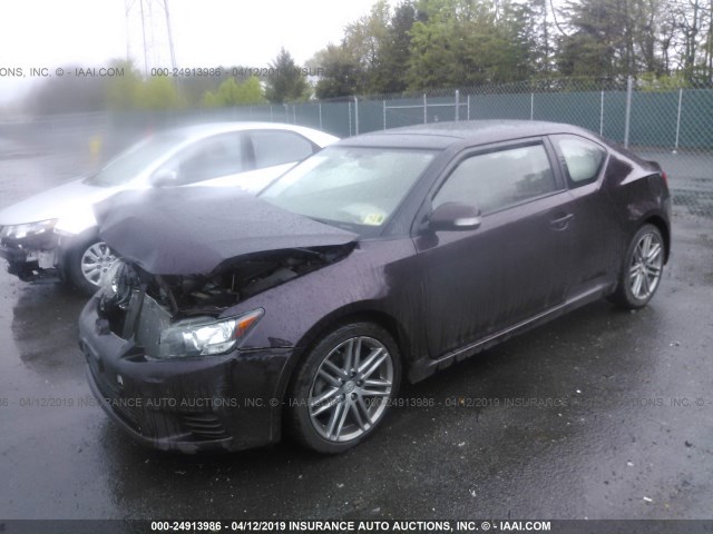 JTKJF5C77B3008549 - 2011 TOYOTA SCION TC MAROON photo 2
