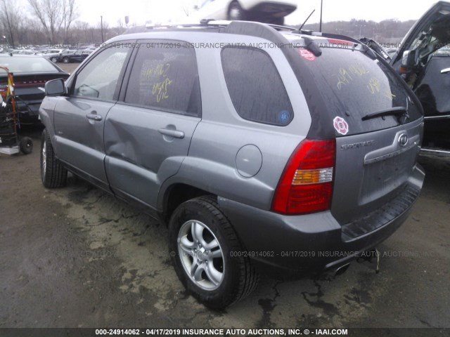 KNDJE723177363799 - 2007 KIA SPORTAGE EX/LX GRAY photo 3