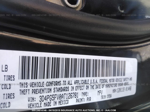 3D4PG5FV0AT126781 - 2010 DODGE JOURNEY SXT BLACK photo 9