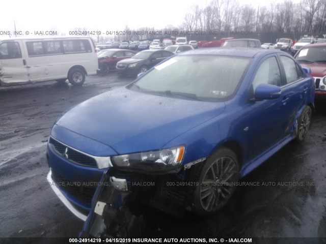 JA32V2FW1HU002828 - 2017 MITSUBISHI LANCER ES/SE/SEL BLUE photo 2