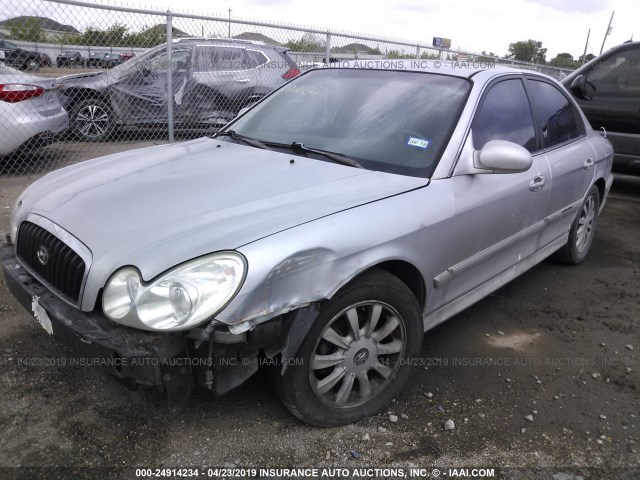 KMHWF35H55A104554 - 2005 HYUNDAI SONATA GLS/LX SILVER photo 2