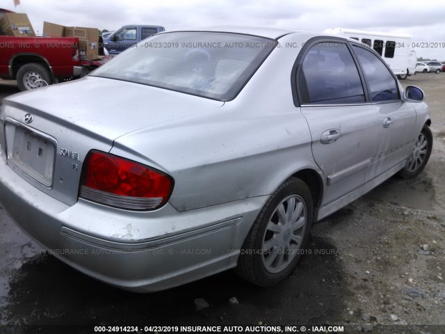 KMHWF35H55A104554 - 2005 HYUNDAI SONATA GLS/LX SILVER photo 4