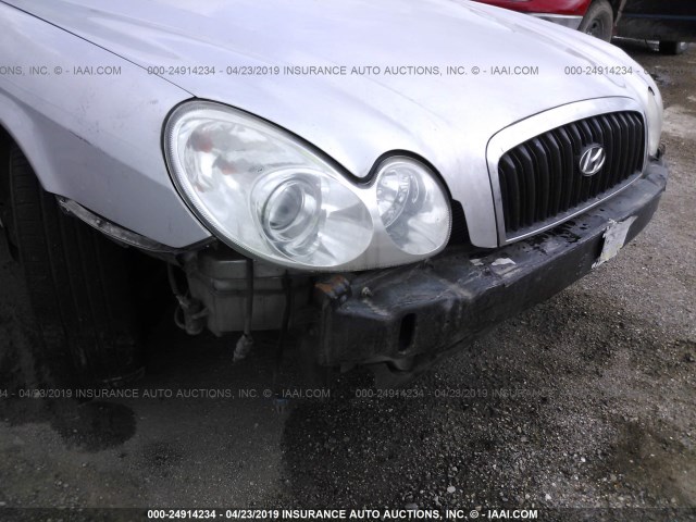 KMHWF35H55A104554 - 2005 HYUNDAI SONATA GLS/LX SILVER photo 6