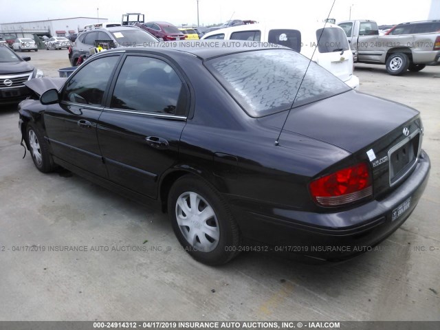 KMHWF25H33A871200 - 2003 HYUNDAI SONATA GL BLACK photo 3