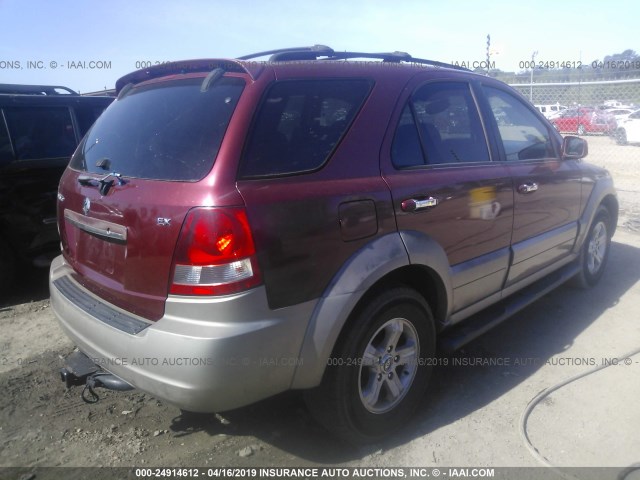 KNDJD733155375798 - 2005 KIA SORENTO EX/LX RED photo 4