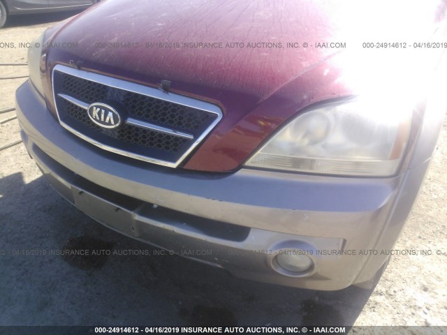 KNDJD733155375798 - 2005 KIA SORENTO EX/LX RED photo 6