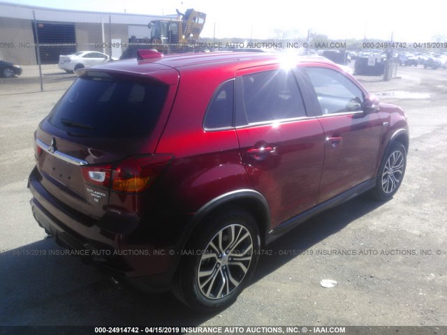 JA4AP4AU8KU011553 - 2019 MITSUBISHI OUTLANDER SPORT GT/SE RED photo 4