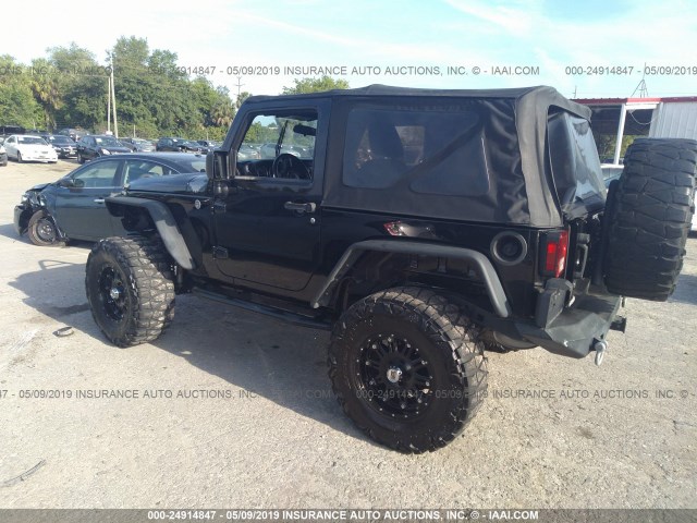 1J4AA2D14BL621253 - 2011 JEEP WRANGLER SPORT BLACK photo 3