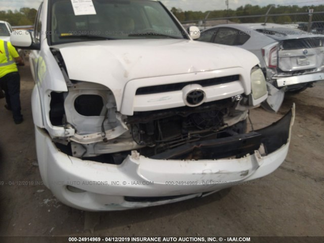 5TDZT34A57S290181 - 2007 TOYOTA SEQUOIA SR5 WHITE photo 6