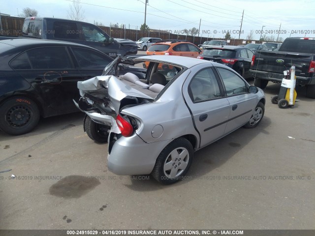 1B3ES26C63D164591 - 2003 DODGE NEON SE SILVER photo 4