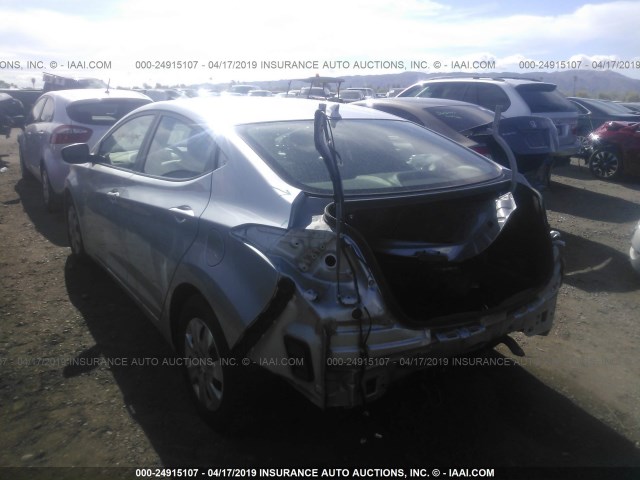 5NPDH4AE6DH161022 - 2013 HYUNDAI ELANTRA GLS/LIMITED SILVER photo 3