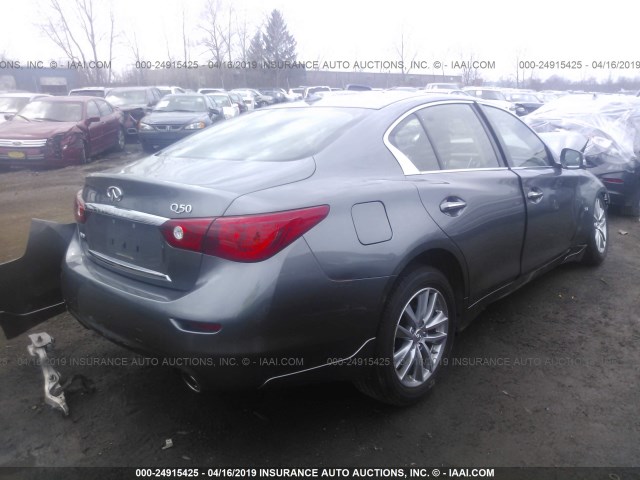 JN1BV7AR0FM413900 - 2015 INFINITI Q50 PREMIUM/SPORT GRAY photo 4