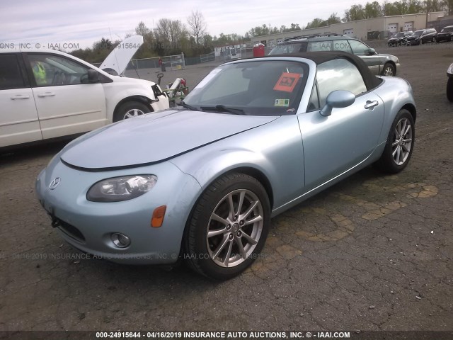 JM1NC25F980146396 - 2008 MAZDA MX-5 MIATA BLUE photo 2