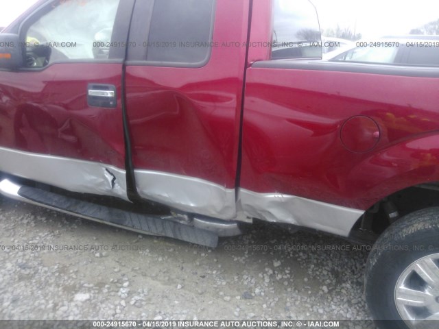 1FTFX1CV1AFD24110 - 2010 FORD F150 SUPER CAB RED photo 6