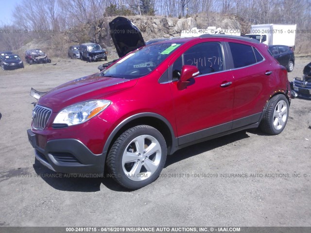 KL4CJESB6FB262439 - 2015 BUICK ENCORE RED photo 2