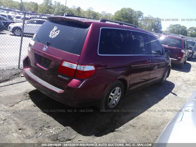 5FNRL38625B070200 - 2005 HONDA ODYSSEY EXL MAROON photo 4