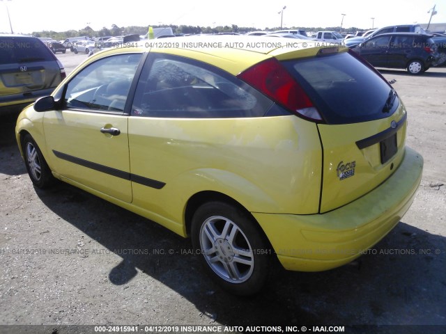 3FAFP31313R190000 - 2003 FORD FOCUS ZX3 YELLOW photo 3