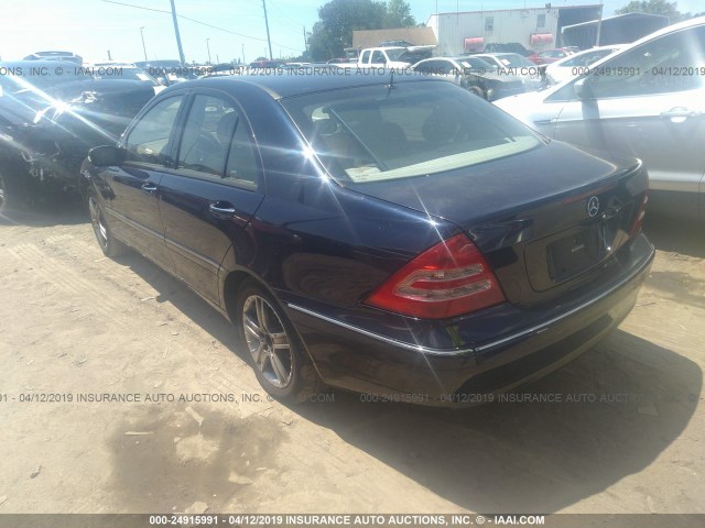 WDBRF61J62F274463 - 2002 MERCEDES-BENZ C 240 BLUE photo 3