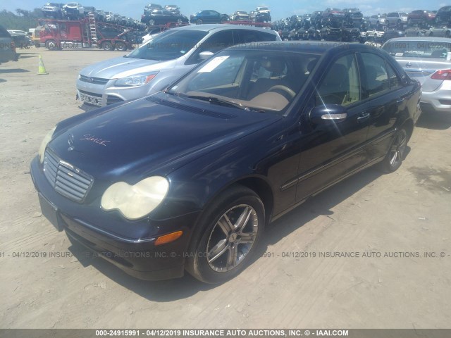 WDBRF61J62F274463 - 2002 MERCEDES-BENZ C 240 BLUE photo 6