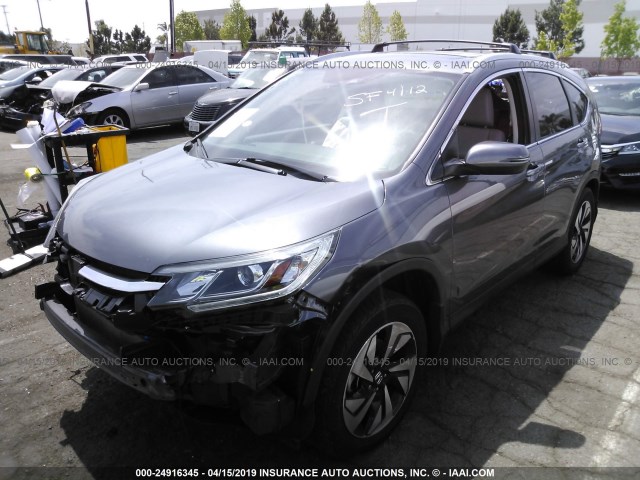 5J6RM3H91GL017473 - 2016 HONDA CR-V TOURING GRAY photo 2