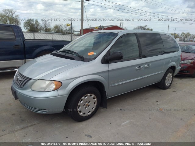 2C8GP44G91R170162 - 2001 CHRYSLER TOWN & COUNTRY LX Light Blue photo 2