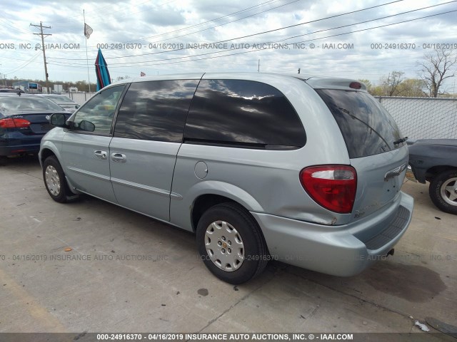 2C8GP44G91R170162 - 2001 CHRYSLER TOWN & COUNTRY LX Light Blue photo 3