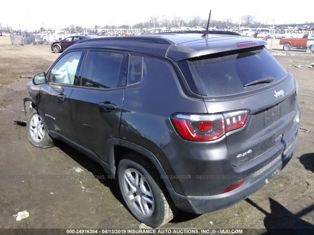 3C4NJDAB3JT177947 - 2018 JEEP COMPASS SPORT GRAY photo 3