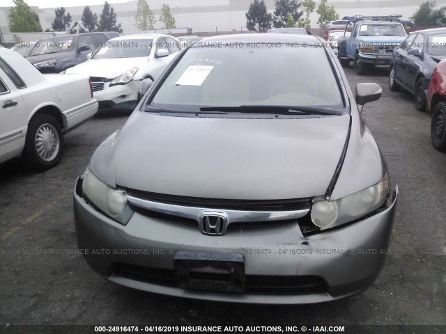 JHMFA36266S025448 - 2006 HONDA CIVIC HYBRID GRAY photo 6