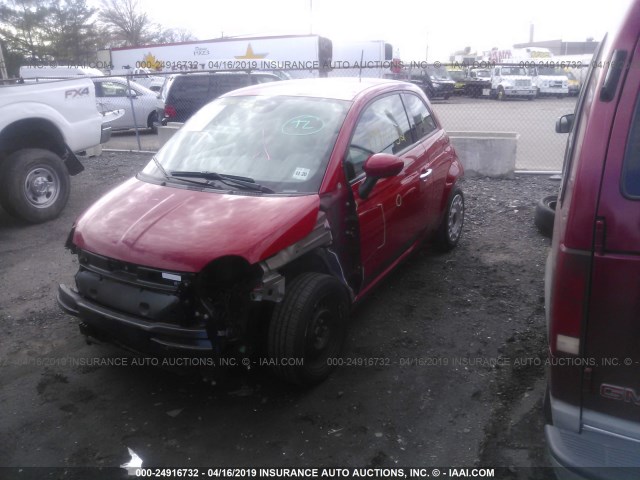 3C3CFFAR7FT624194 - 2015 FIAT 500 POP RED photo 2