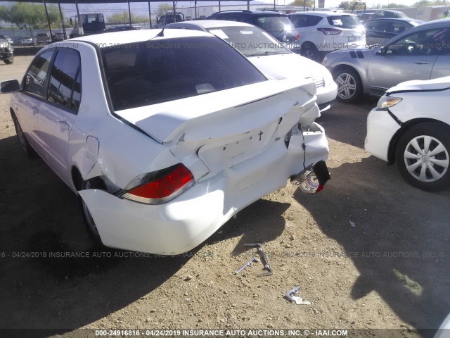 JA3AJ26E46U055406 - 2006 MITSUBISHI LANCER ES WHITE photo 6