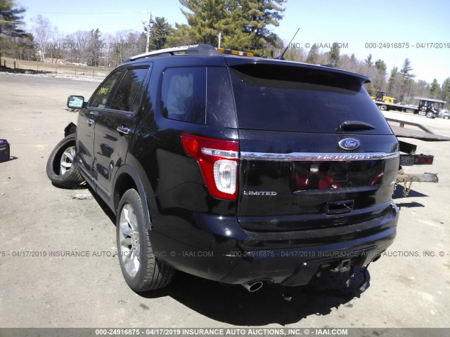 1FMHK8F84CGA54062 - 2012 FORD EXPLORER LIMITED BLACK photo 3