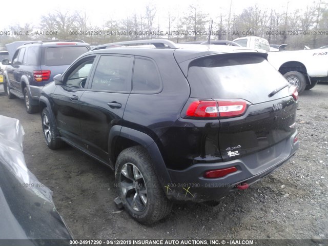 1C4PJMBBXHW517364 - 2017 JEEP CHEROKEE TRAILHAWK BLACK photo 3