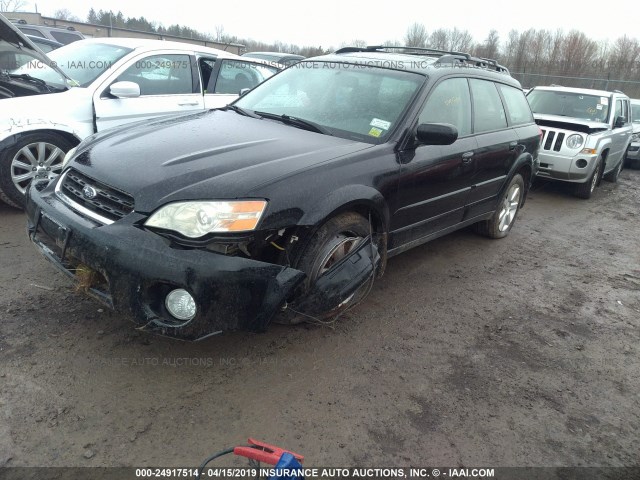 4S4BP62C367350071 - 2006 SUBARU LEGACY OUTBACK 2.5I LIMITED BLACK photo 2