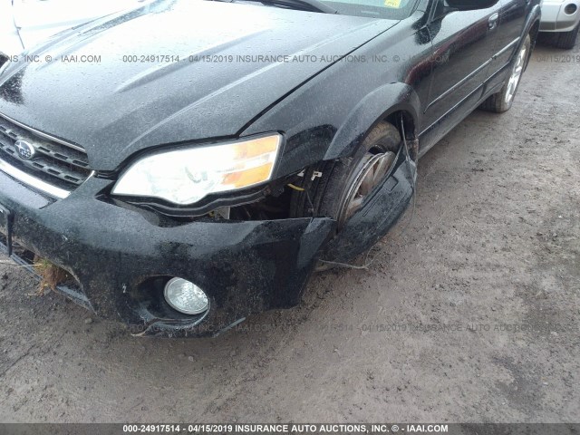 4S4BP62C367350071 - 2006 SUBARU LEGACY OUTBACK 2.5I LIMITED BLACK photo 6