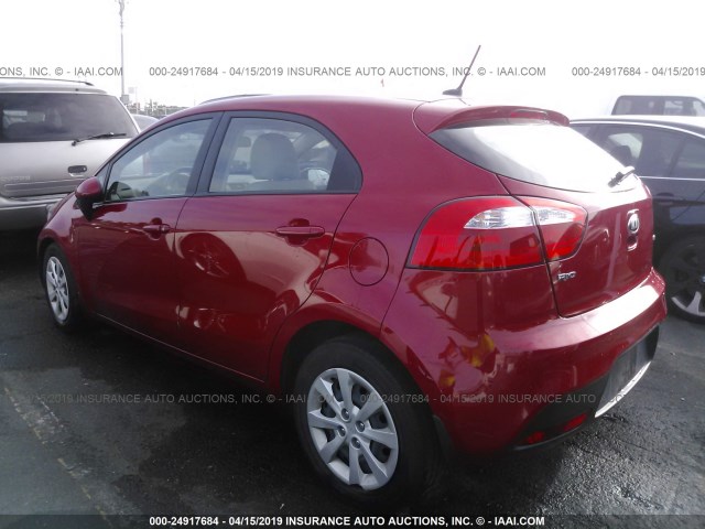 KNADM5A35E6409060 - 2014 KIA RIO LX RED photo 3