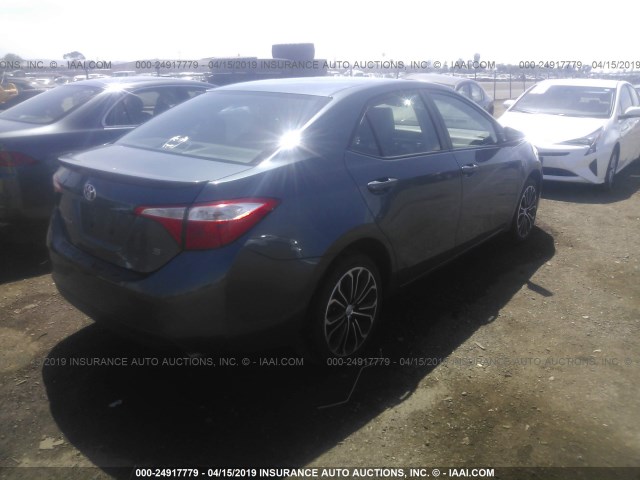 5YFBURHE1GP374246 - 2016 TOYOTA COROLLA L/LE/LE PLS/PRM/S/S PLS BLUE photo 4