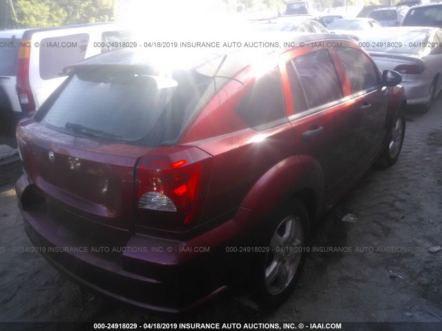 1B3JB48B57D501627 - 2007 DODGE CALIBER SXT RED photo 4