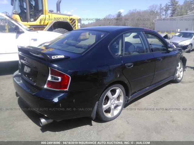 4S3BL686156227326 - 2005 SUBARU LEGACY GT BLACK photo 4