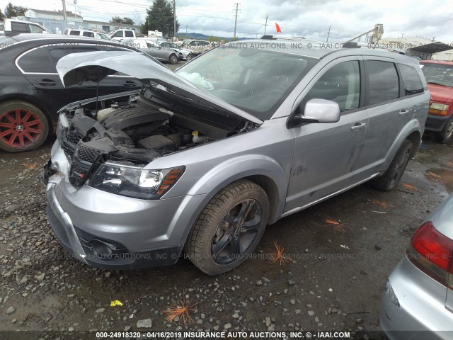 3C4PDDGG6JT345731 - 2018 DODGE JOURNEY CROSSROAD GRAY photo 2