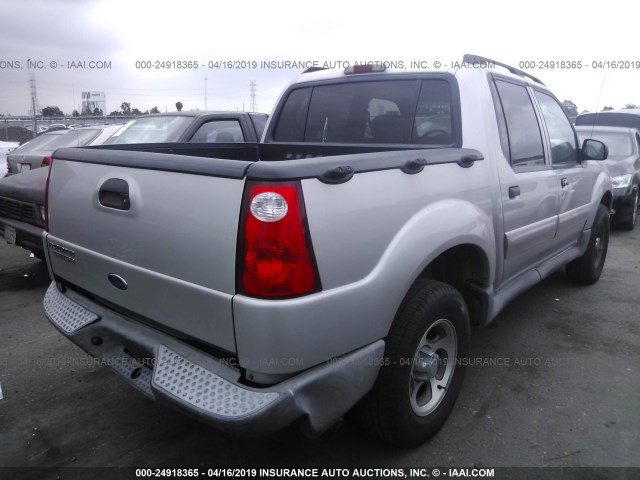 1FMZU67K64UC12045 - 2004 FORD EXPLORER SPORT TR  SILVER photo 4