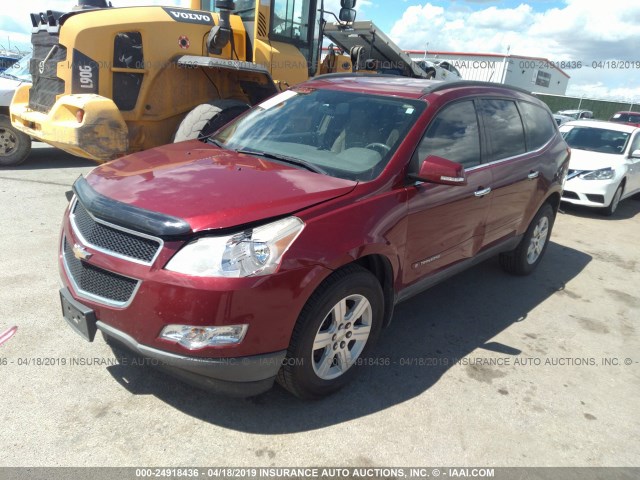 1GNER23D69S148393 - 2009 CHEVROLET TRAVERSE LT MAROON photo 2