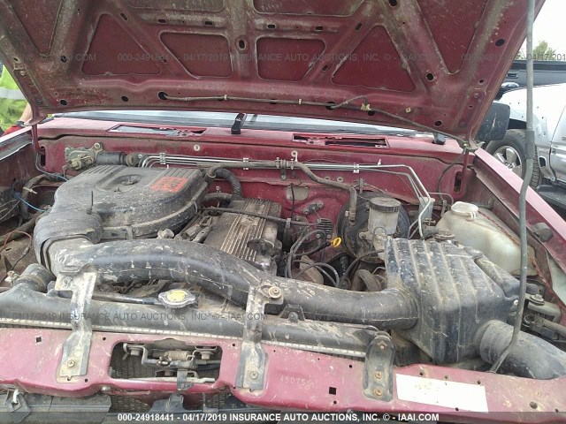 1N6SD11S9PC450755 - 1993 NISSAN TRUCK SHORT WHEELBASE RED photo 10