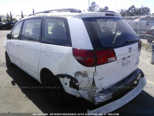 5TDZA23CX5S380118 - 2005 TOYOTA SIENNA CE/LE WHITE photo 3