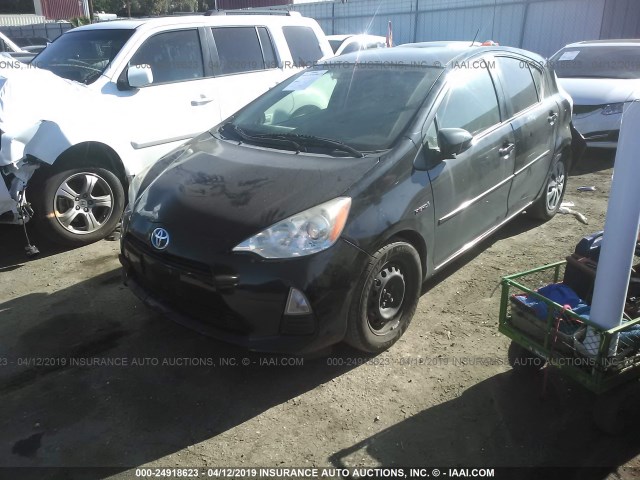 JTDKDTB32D1047763 - 2013 TOYOTA PRIUS C BLACK photo 2