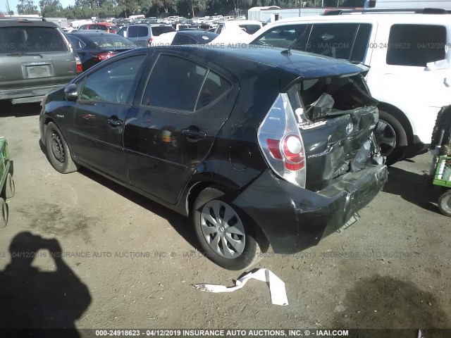 JTDKDTB32D1047763 - 2013 TOYOTA PRIUS C BLACK photo 3