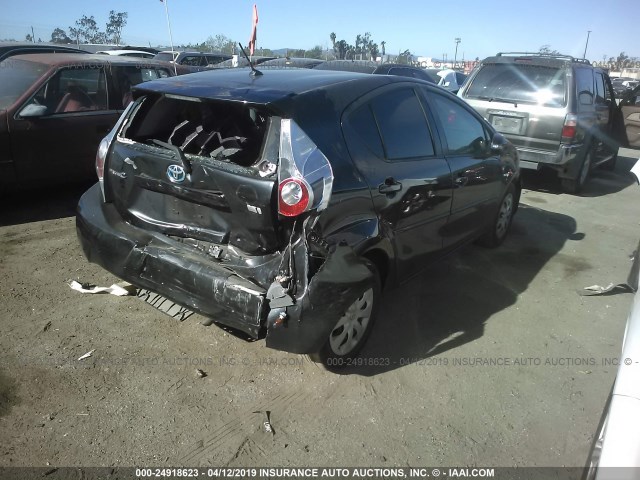 JTDKDTB32D1047763 - 2013 TOYOTA PRIUS C BLACK photo 4