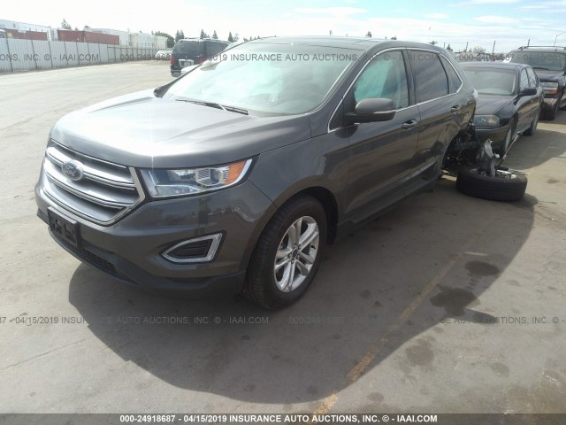 2FMPK4J86GBB53667 - 2016 FORD EDGE SEL GRAY photo 2