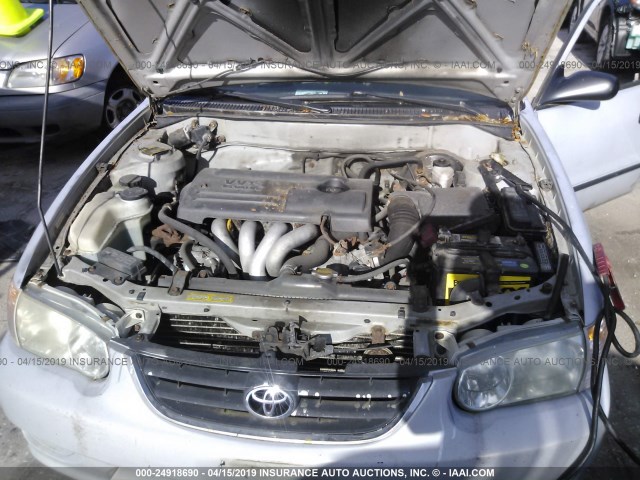 2T1BR12E82C541898 - 2002 TOYOTA COROLLA CE/LE/S GRAY photo 10