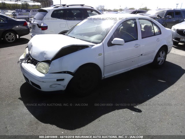 3VWSK69MX2M068539 - 2002 VOLKSWAGEN JETTA GLS WHITE photo 2