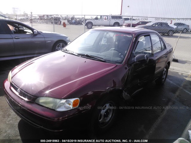 1NXBR12E4YZ414508 - 2000 TOYOTA COROLLA VE/CE/LE RED photo 2